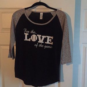Black/Heathered Grey Baseball Tee